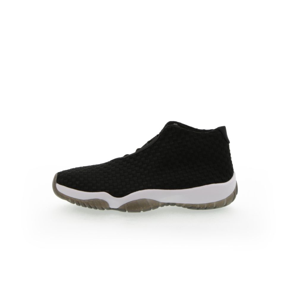 jordan future black white gold