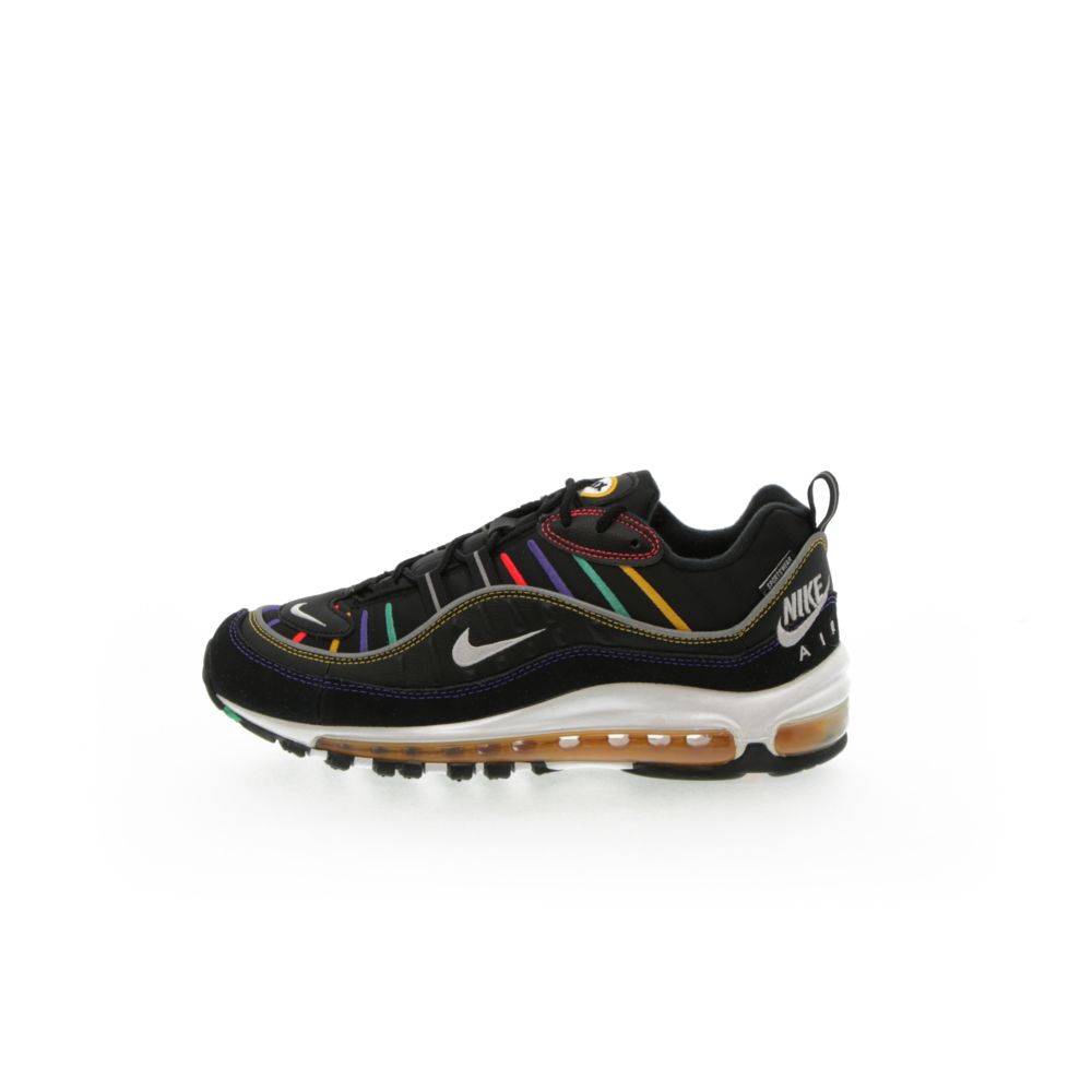 nike air max 98 trainers black flash crimson kinetic green