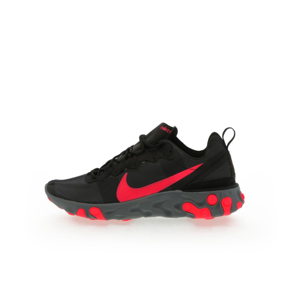 Nike React Element 55 Black Cool Grey Solar Red Resku