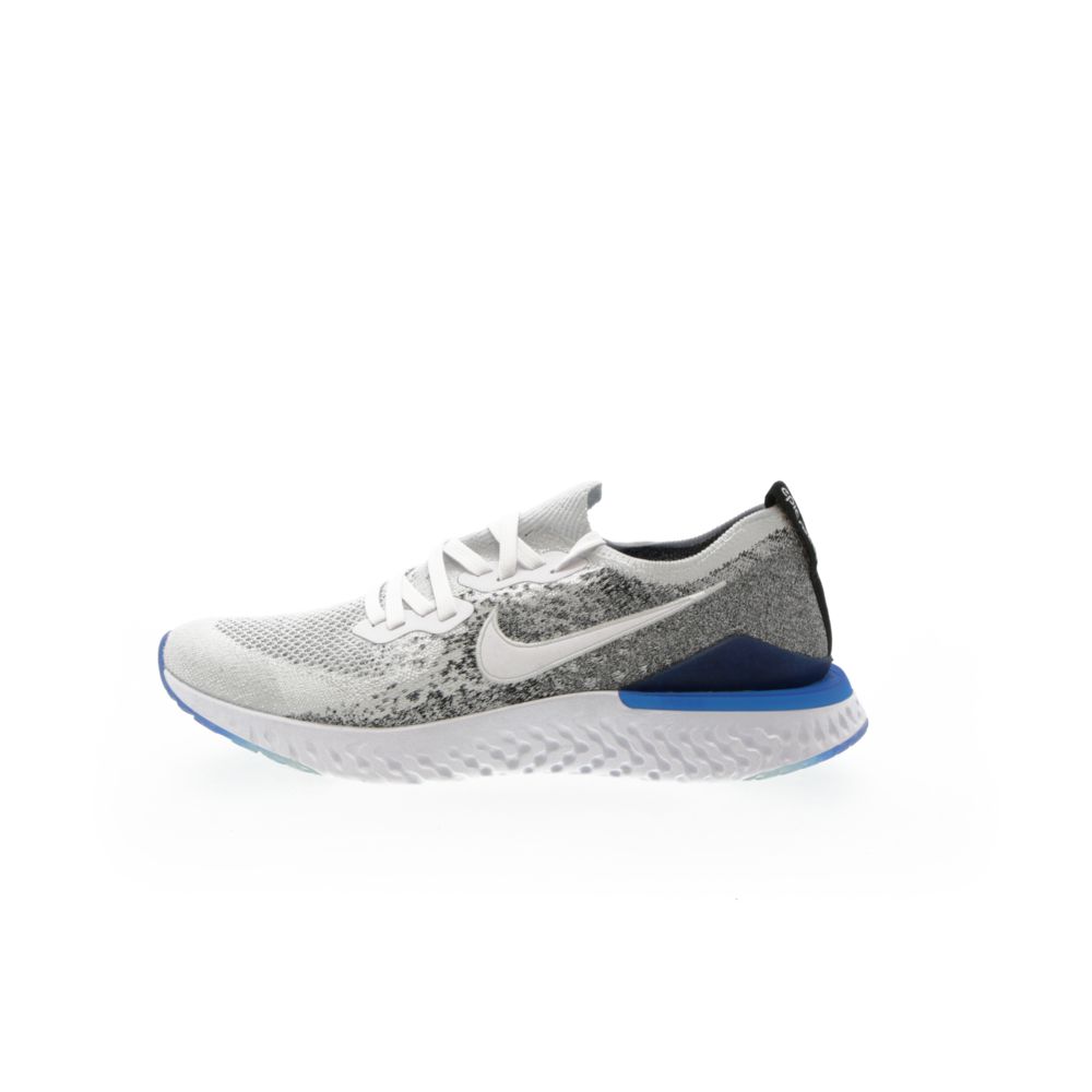 nike epic react flyknit 2 white and blue